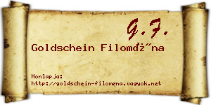 Goldschein Filoména névjegykártya